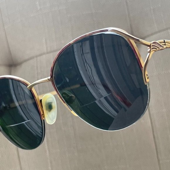 Vintage Elizabeth Arden Glasses Frame Gold Tone Half Rim Eyeglasses Read desc main image 6
